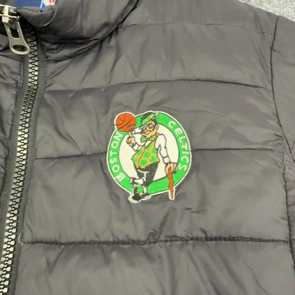 Boston Celtics G-III Sports Puffer Jacket Youth M Black Nylon Full Zip Sports‎